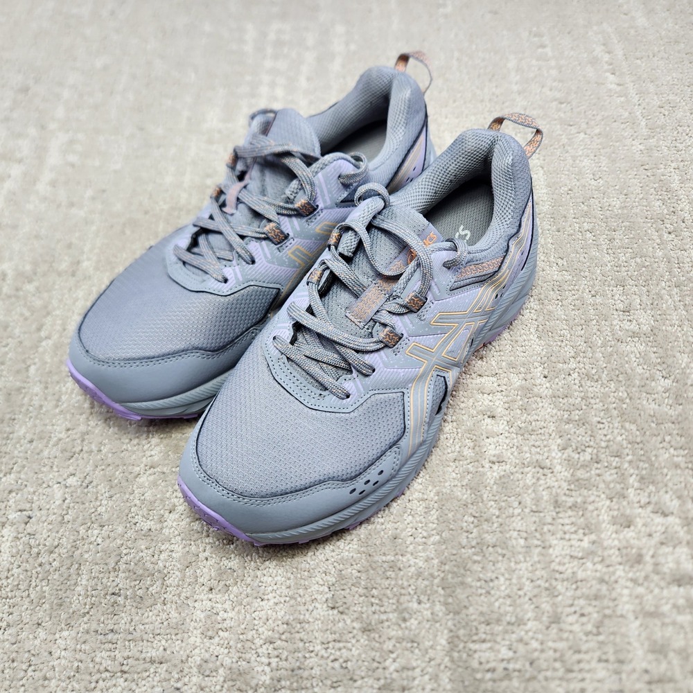 ASICS Gel-Venture 9 Womens 9.5 Wide Grey Lavender Trail Running Shoes 1012B314